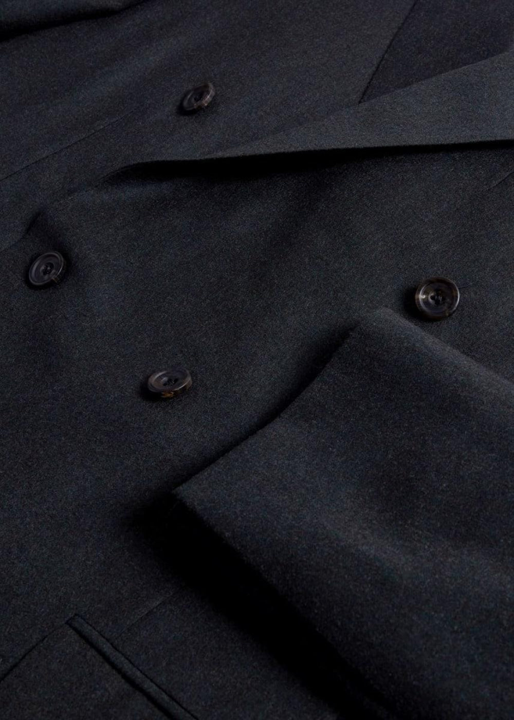 Flannel Double Breasted Suit - Olive - 46 - Suit