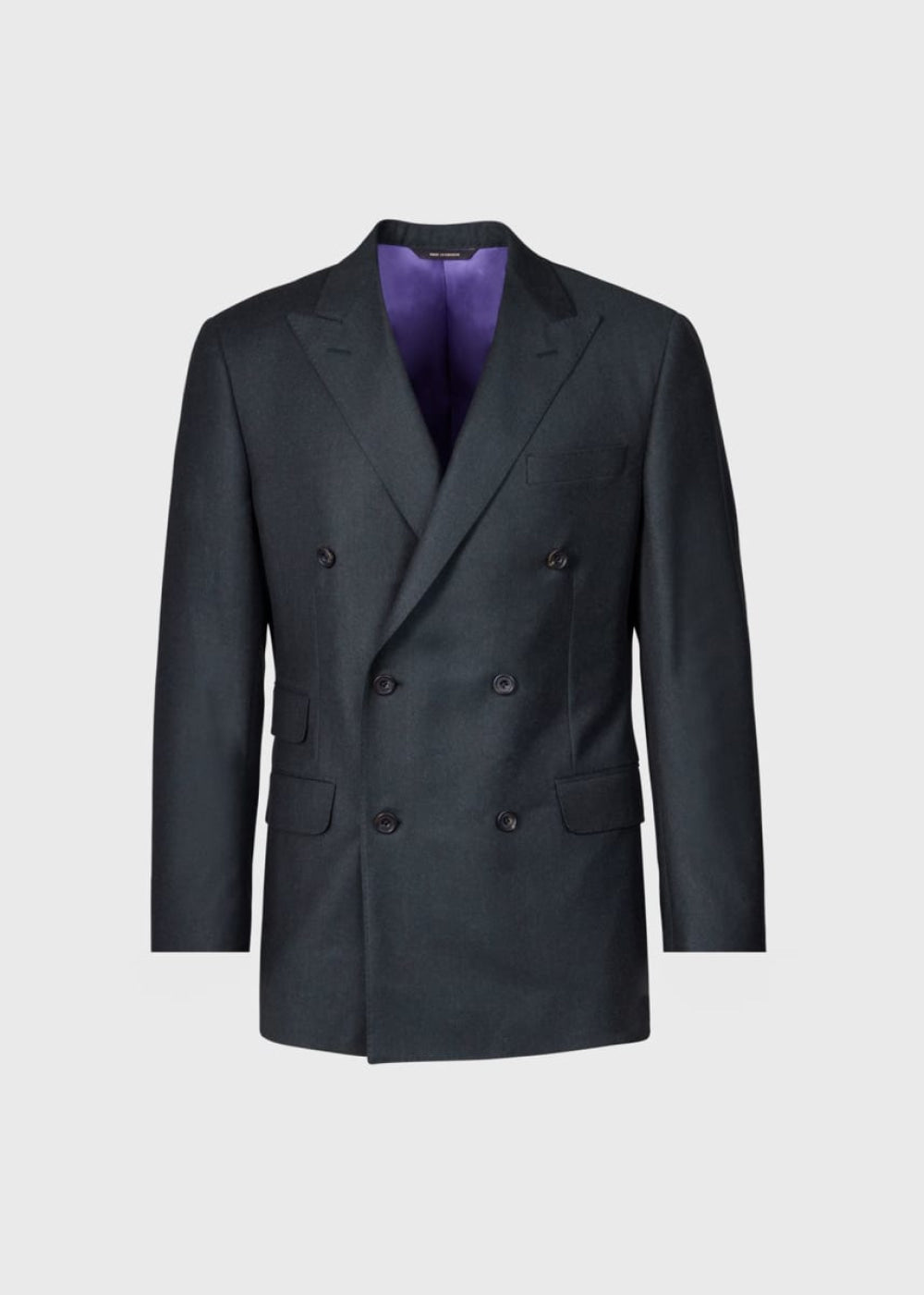 Flannel Double Breasted Suit - Olive - 46 - Suit