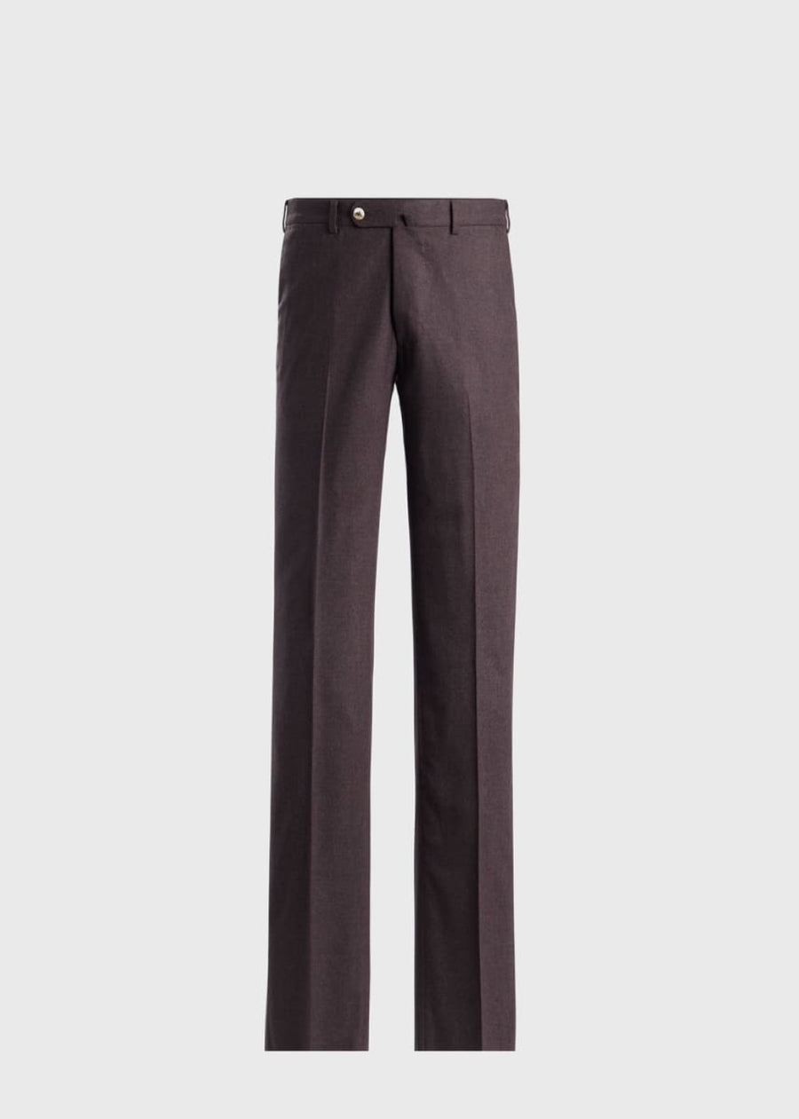 Flannel Dress Trouser - Chocolate - 35 - Trouser