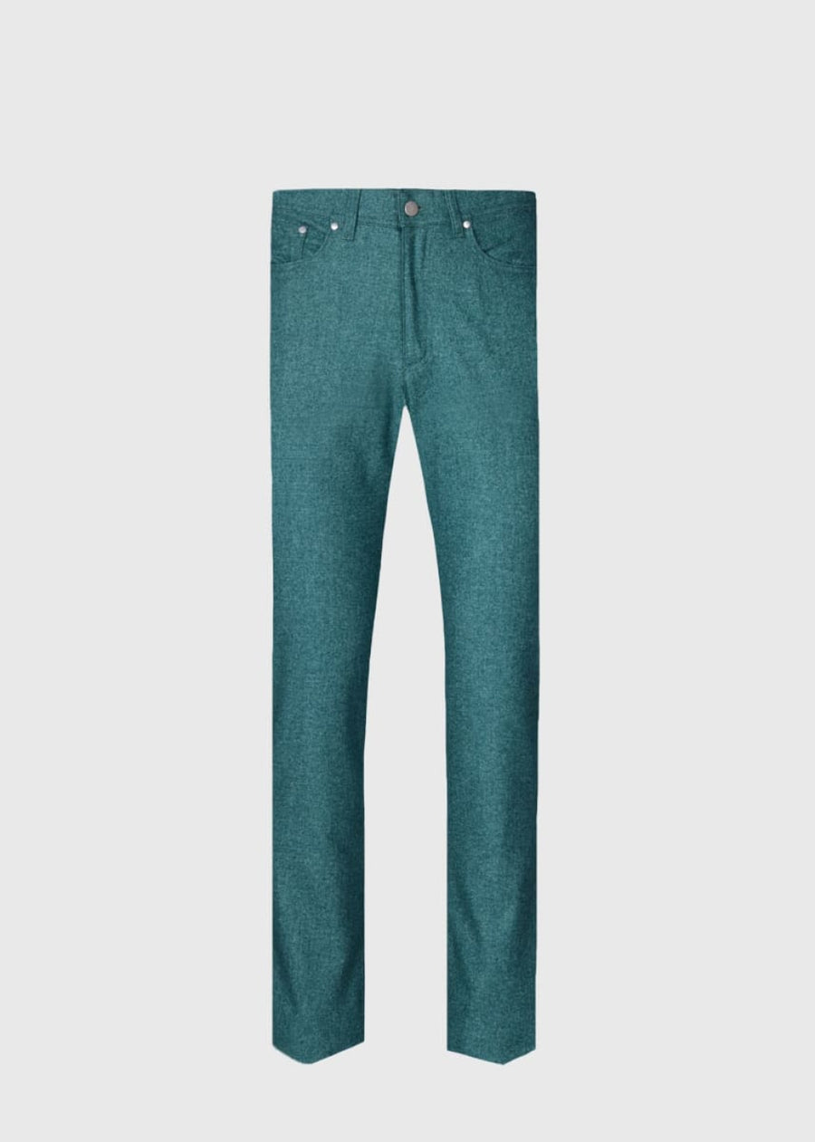 Flannel Five Pocket Pant - Teal - Pants