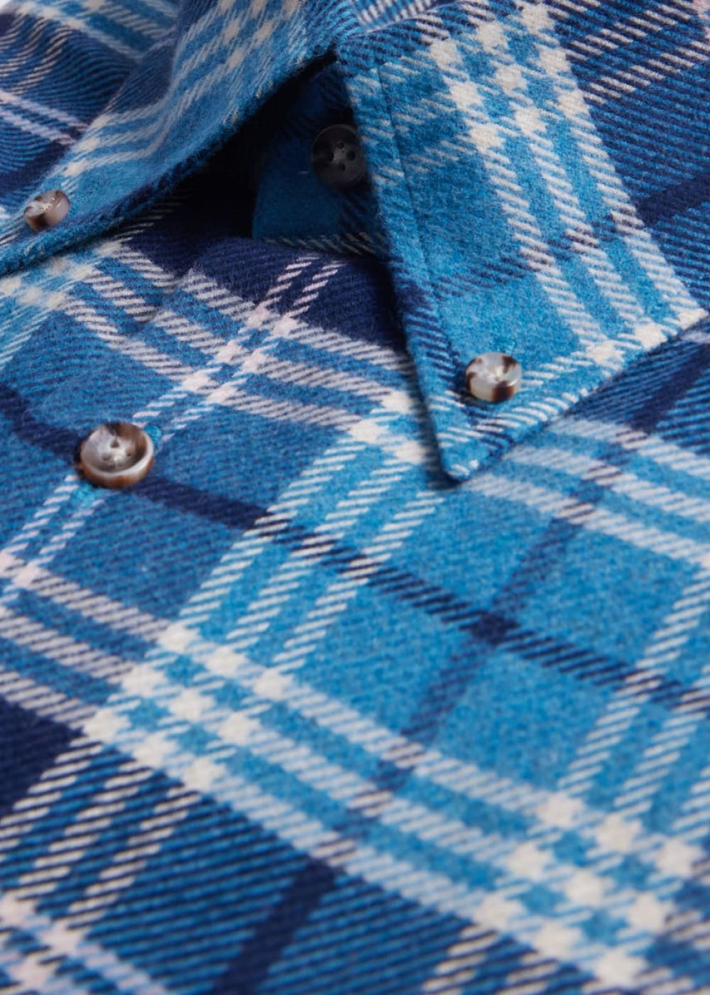 Flannel Plaid Sport Shirt - Blue/Purple - XL (44) - Collared Shirt