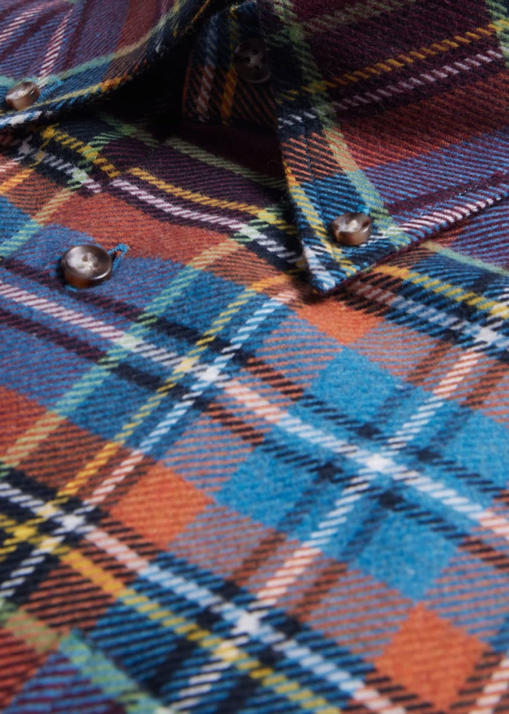 Flannel Plaid Sport Shirt - Orange - XL (44) - Collared Shirt