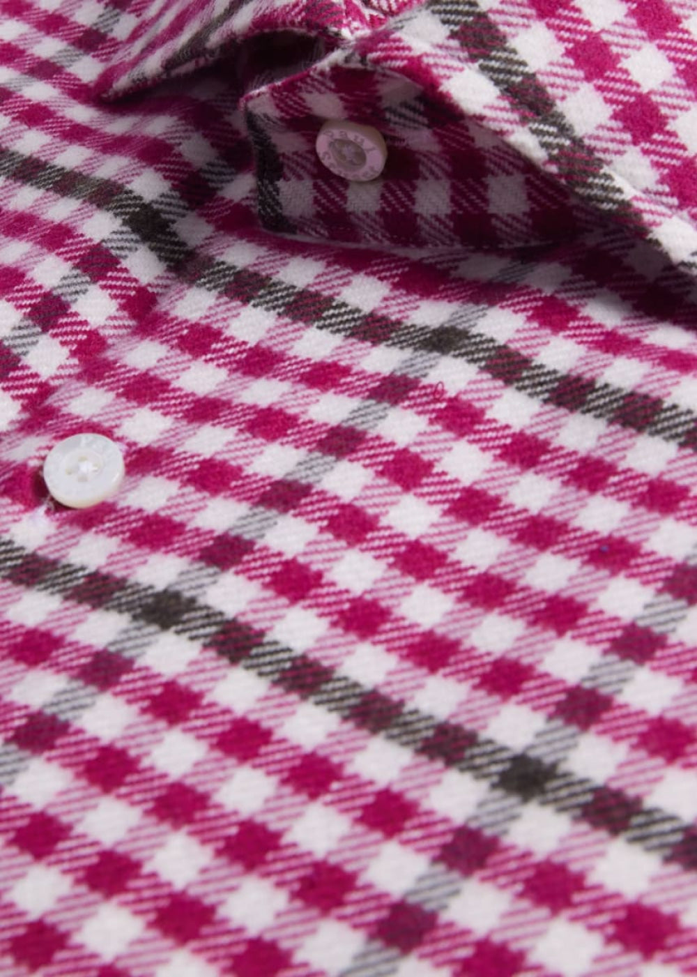 Flannel Small Plaid Sport Shirt - Pink - Collared Shirt