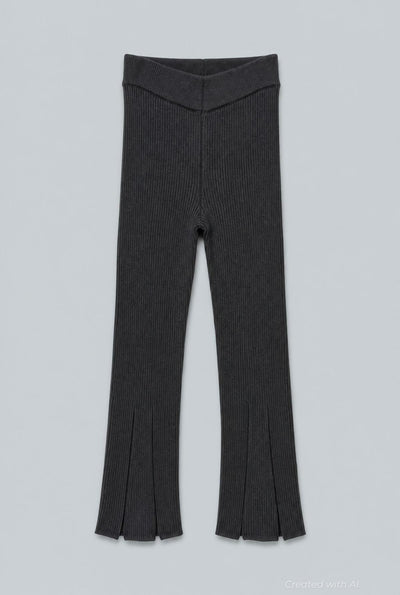 Flare Sweater Pants - Black - Pants
