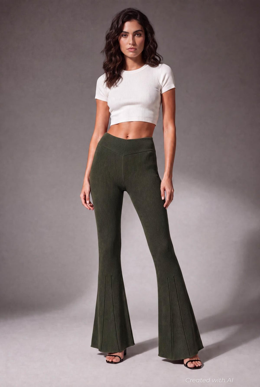 Flare Sweater Pants - Olive - Pants