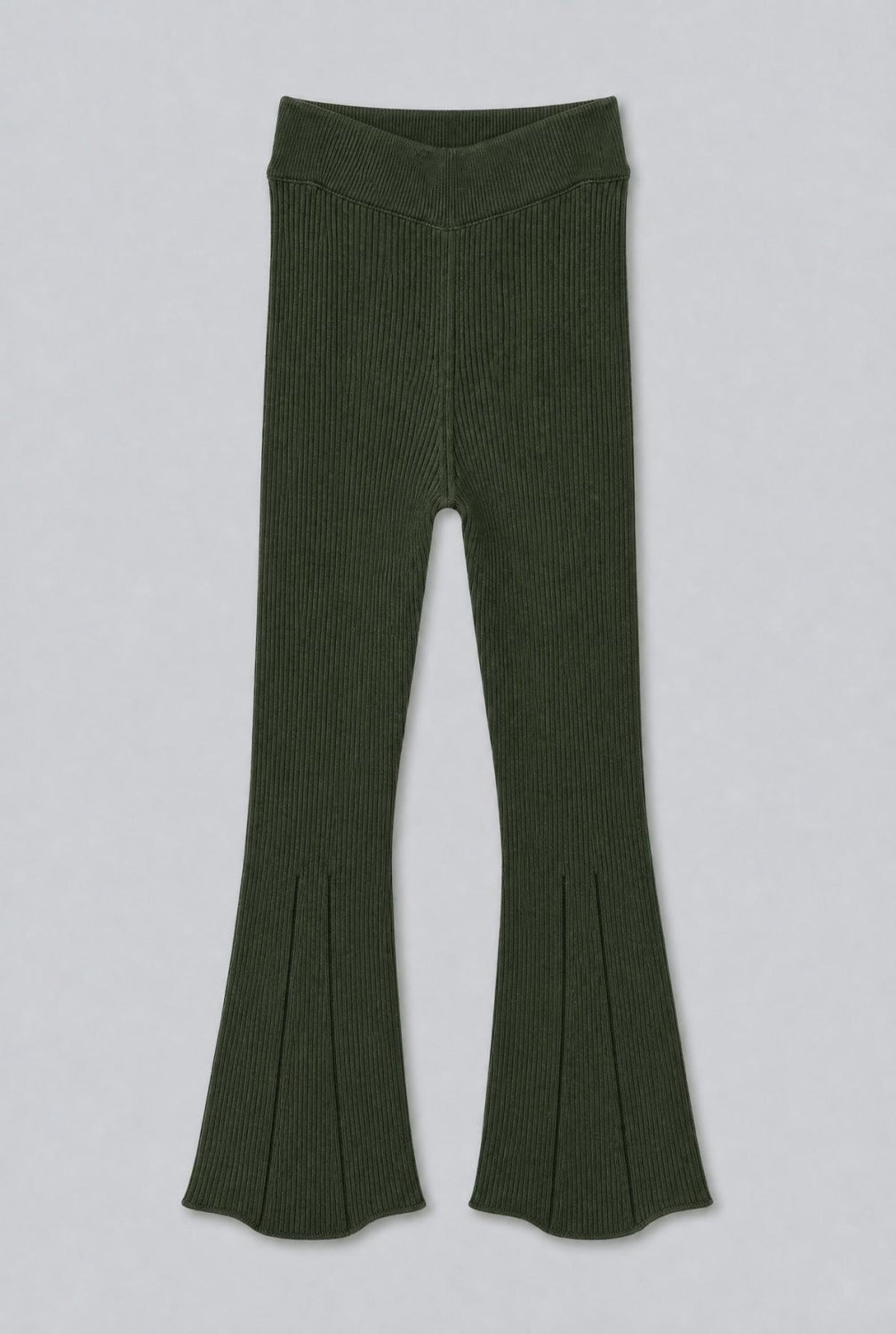 Flare Sweater Pants - Olive - Pants