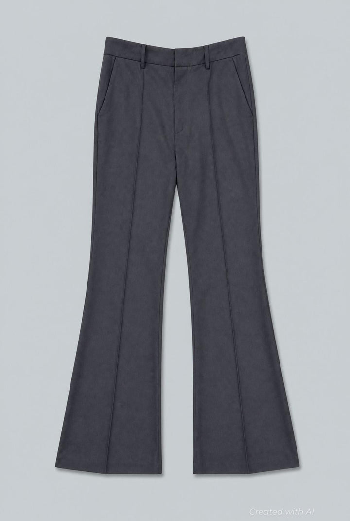 Flared Basic Trousers - Black - 38 / US 6 / S - Trouser