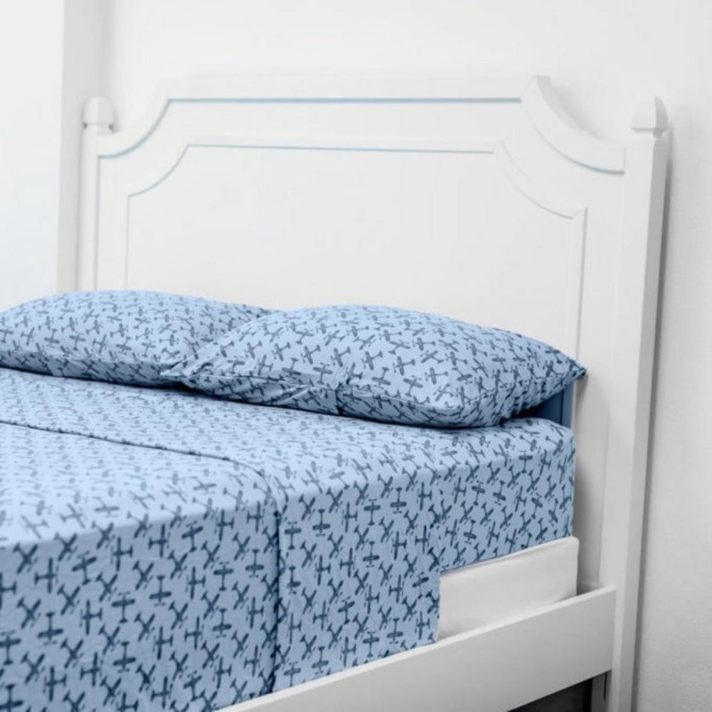Flat Sheet Twin - Airplane Blue - OS - Sheets
