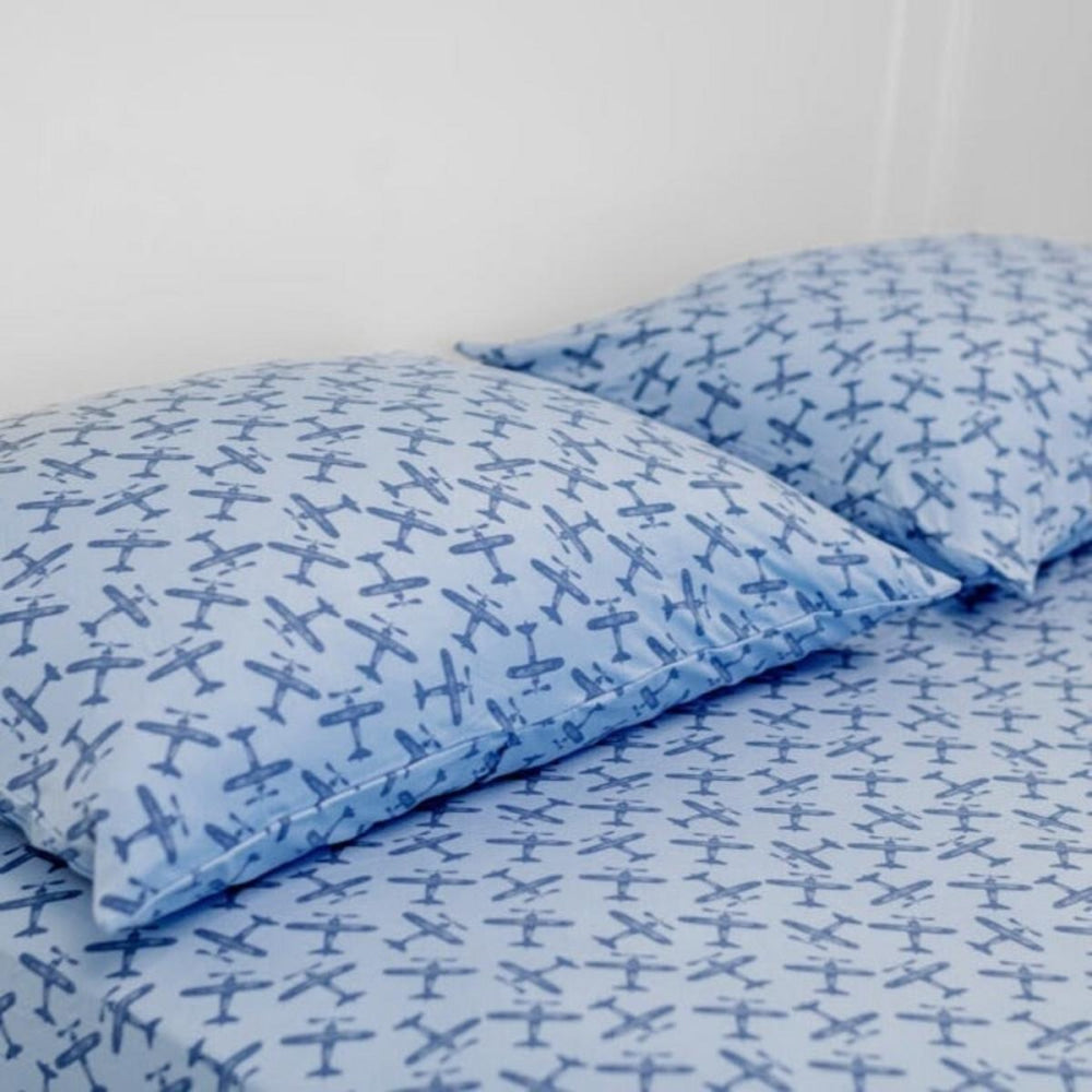 Flat Sheet Twin - Airplane Blue - OS - Sheets