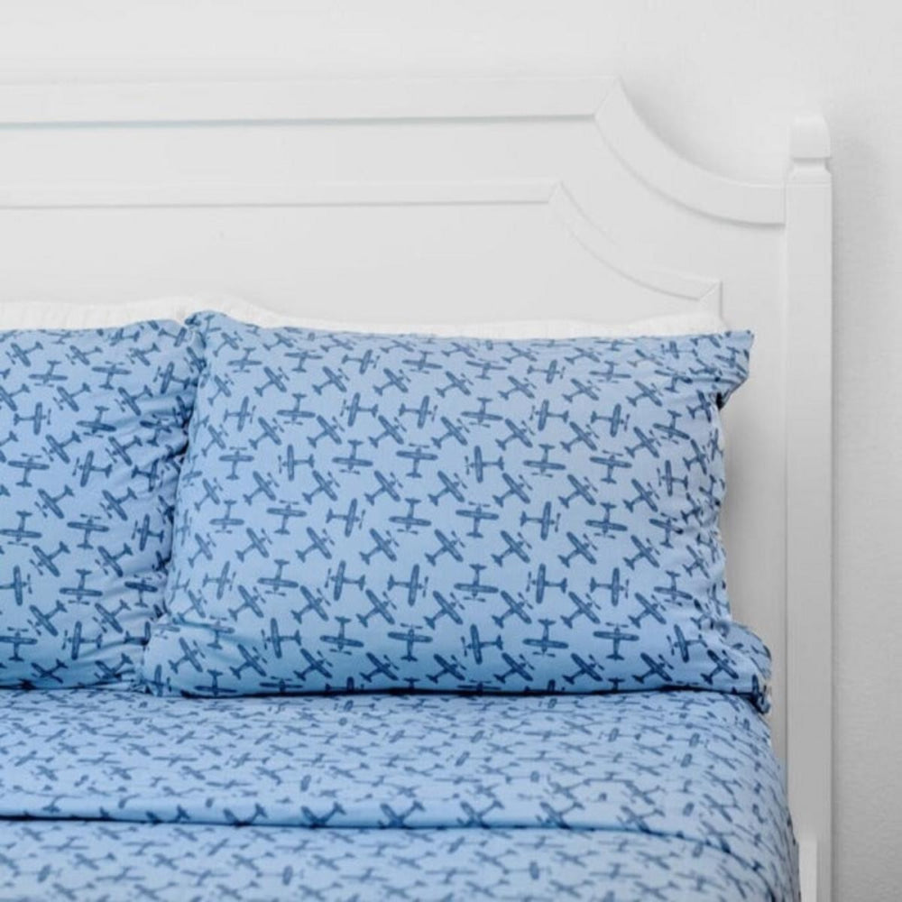 Flat Sheet Twin - Airplane Blue - OS - Sheets