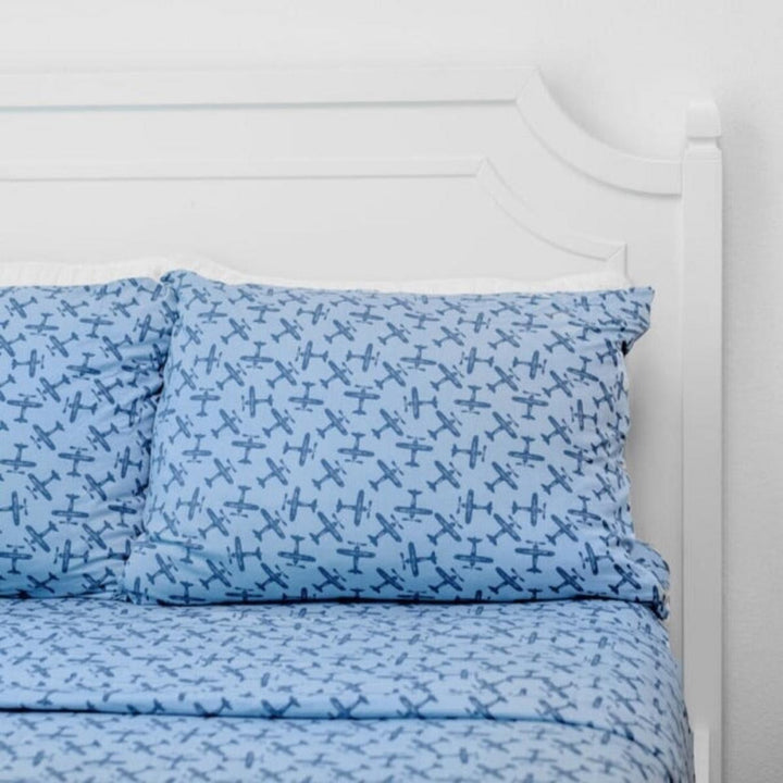 Flat Sheet Twin - Airplane Blue - OS - Sheets