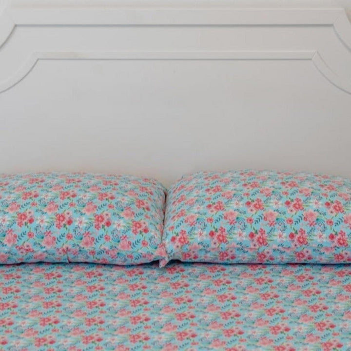 Flat Sheet Twin - Aqua Floral - OS - Sheets
