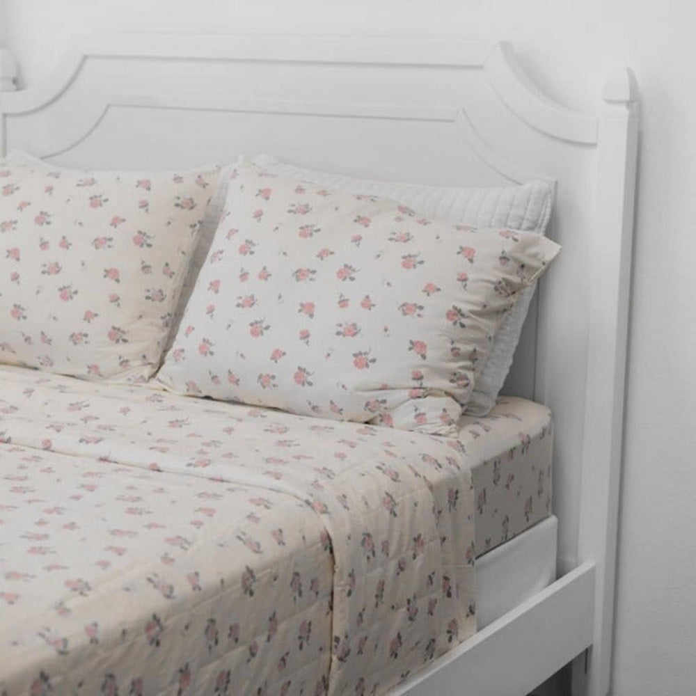 Flat Sheet Twin - Roses White - OS - Blanket