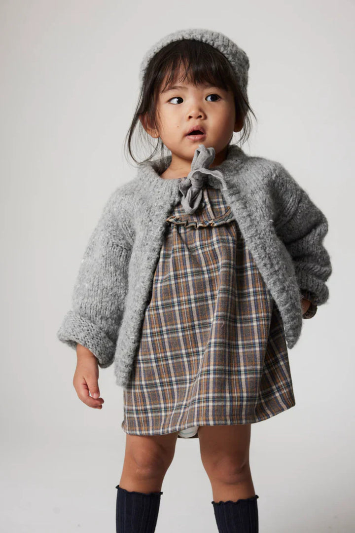 Flecked tricot baby cardigan - Grey - Cardigan