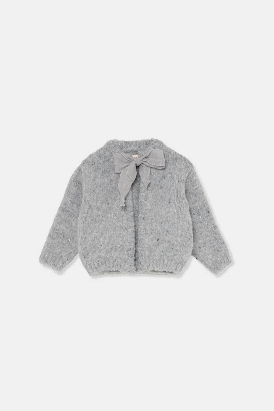 Flecked tricot baby cardigan - Grey - Cardigan