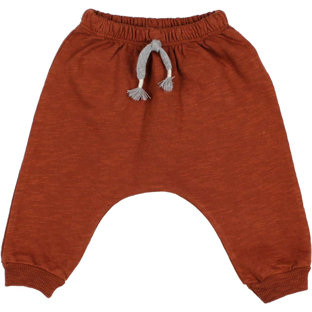 Baby Fleece Pants w/ Tie - Rust