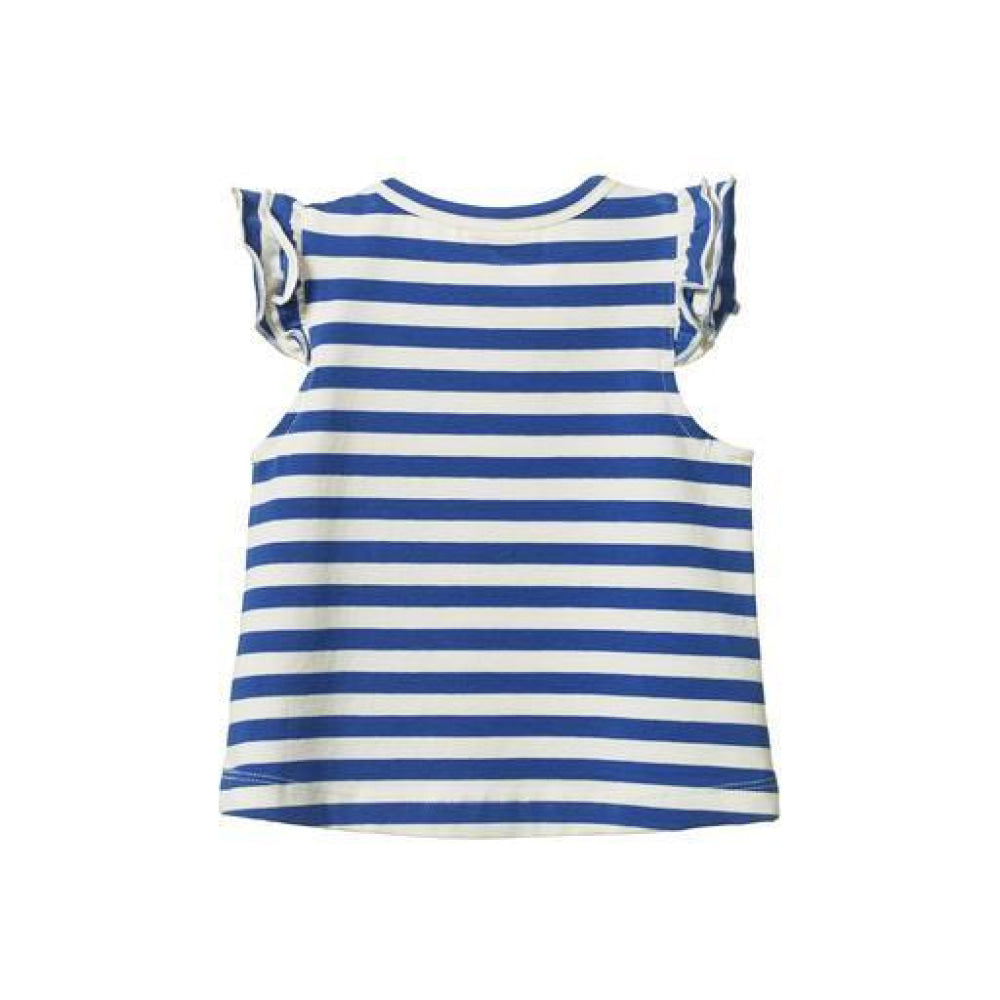Fleur Tee - Isle Blue Sea Stripe - 6-12m - T-shirt