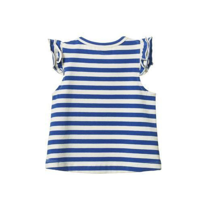 Fleur Tee - Isle Blue Sea Stripe - 6-12m - T-shirt