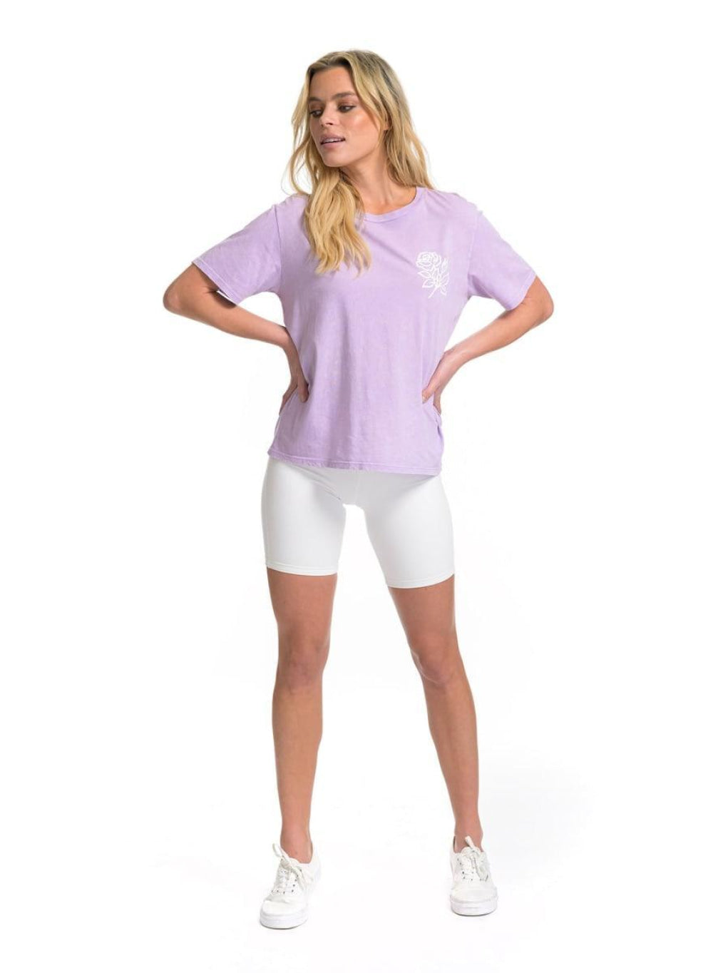 Fleurs Wide T-Shirt - Mineral Lavender - T-shirt