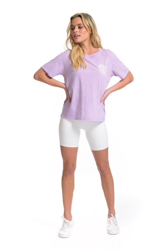 Fleurs Wide T-Shirt - Mineral Lavender - T-shirt