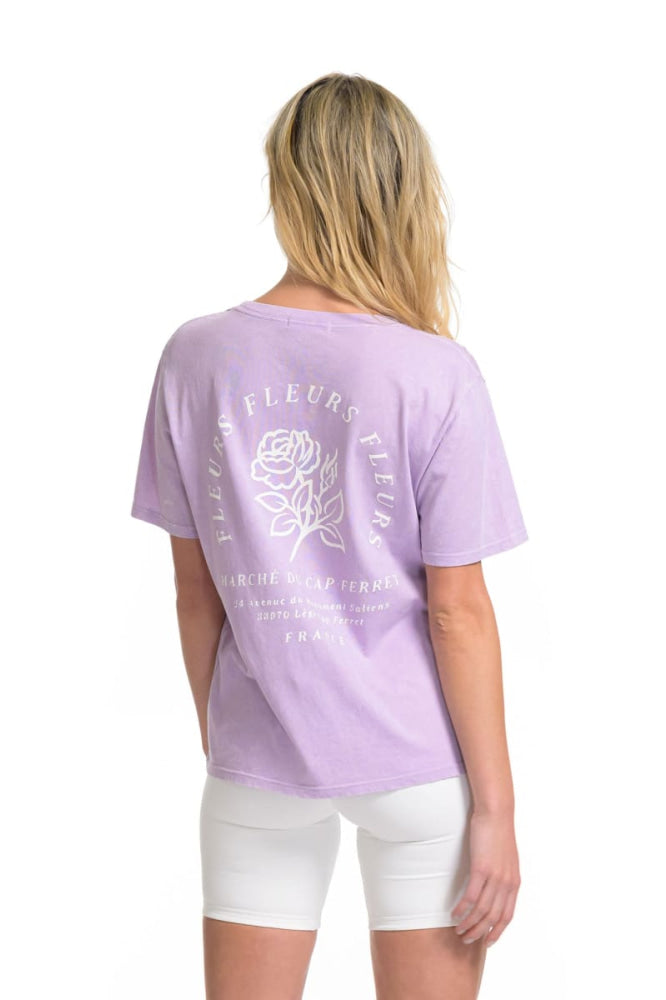Fleurs Wide T-Shirt - Mineral Lavender - T-shirt