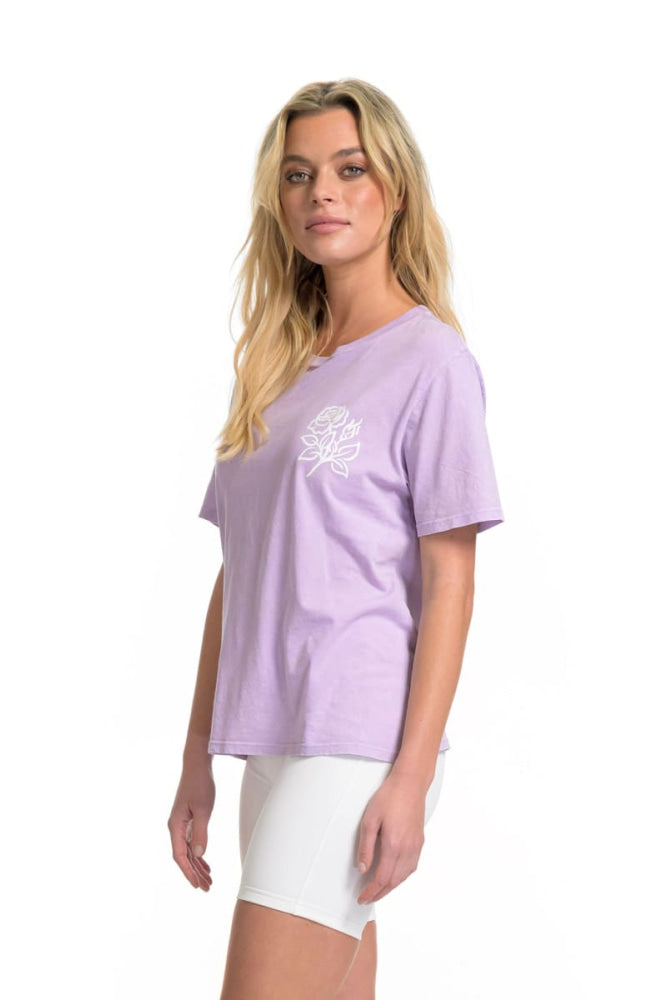 Fleurs Wide T-Shirt - Mineral Lavender - T-shirt
