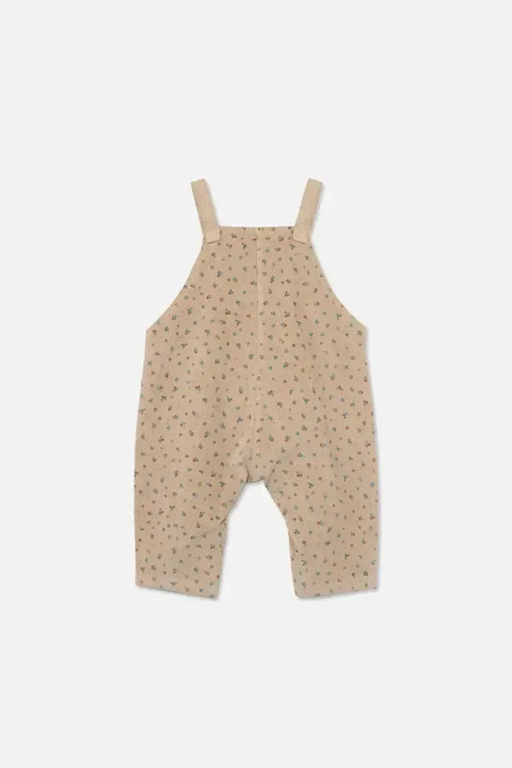 Floral Corduroy Baby Overalls - Beige - 3M - Overalls