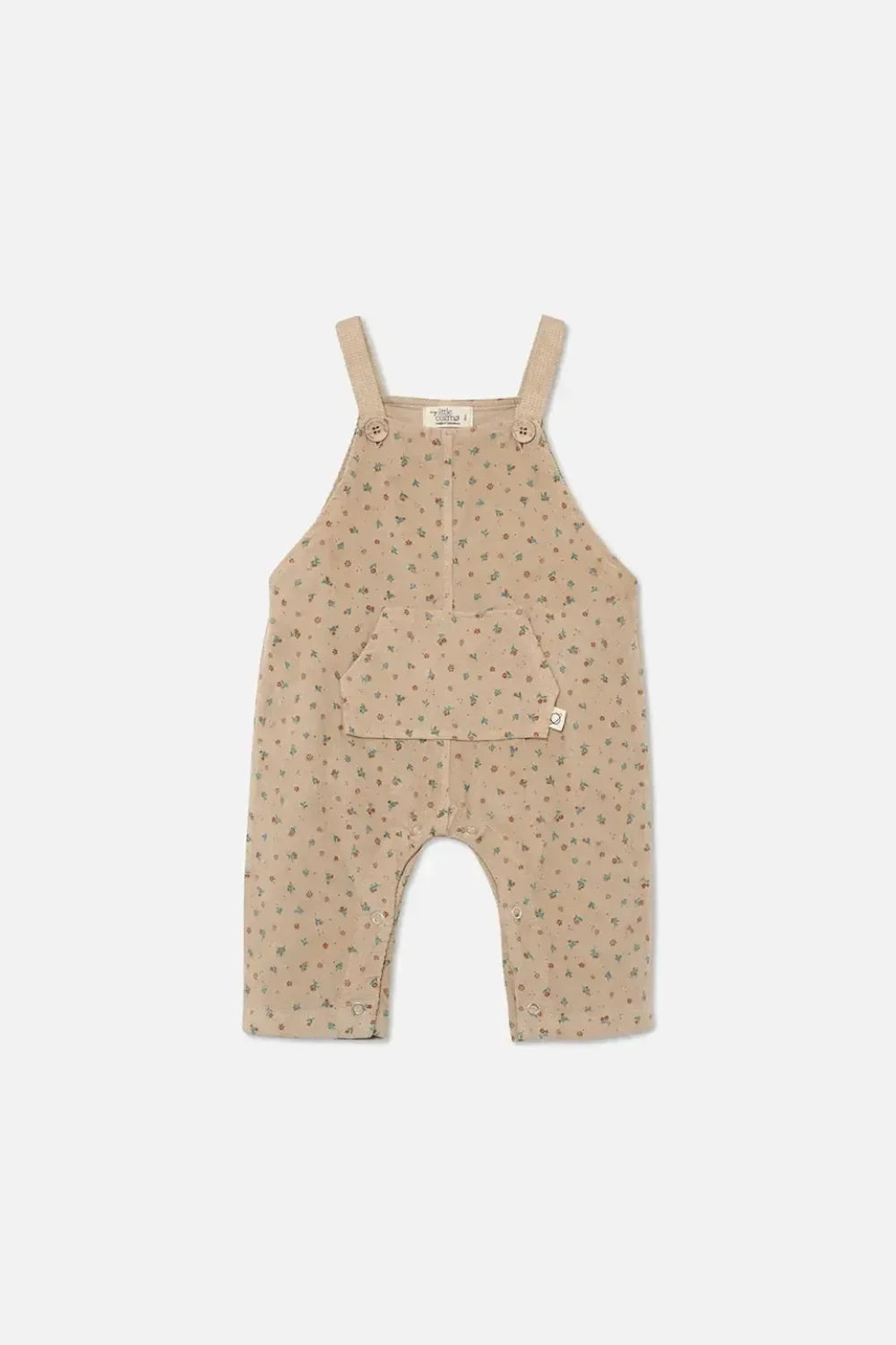 Floral Corduroy Baby Overalls - Beige - 3M - Overalls