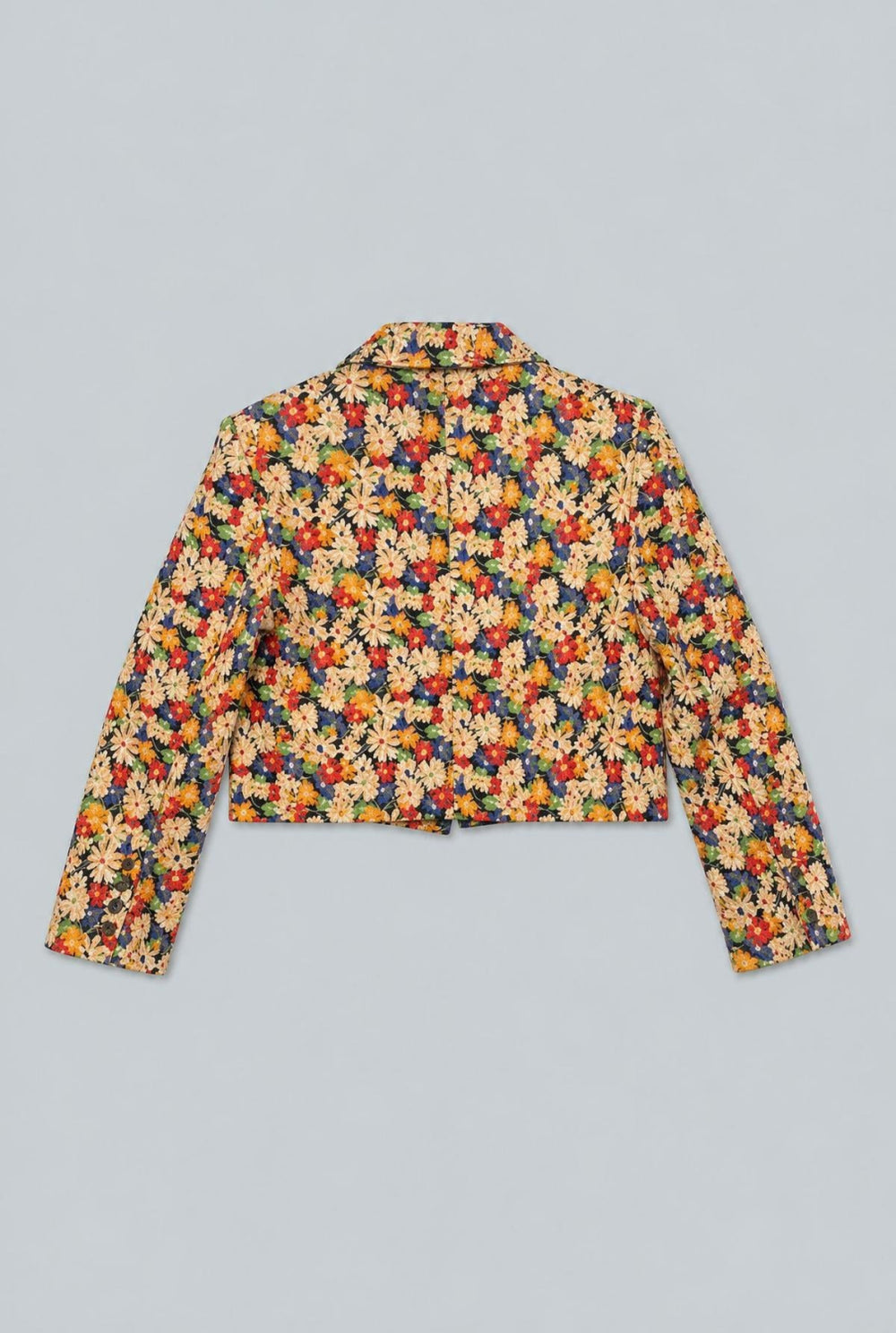 Floral Cropped Blazer - Black Combo - Blazer