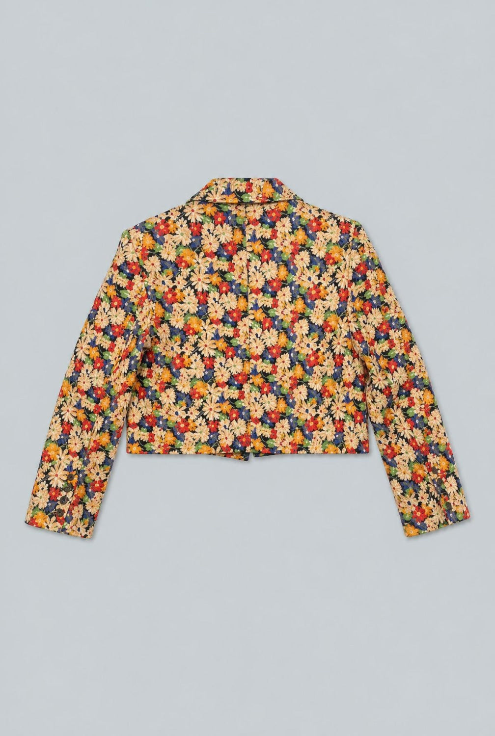 Floral Cropped Blazer - Black Combo - Blazer