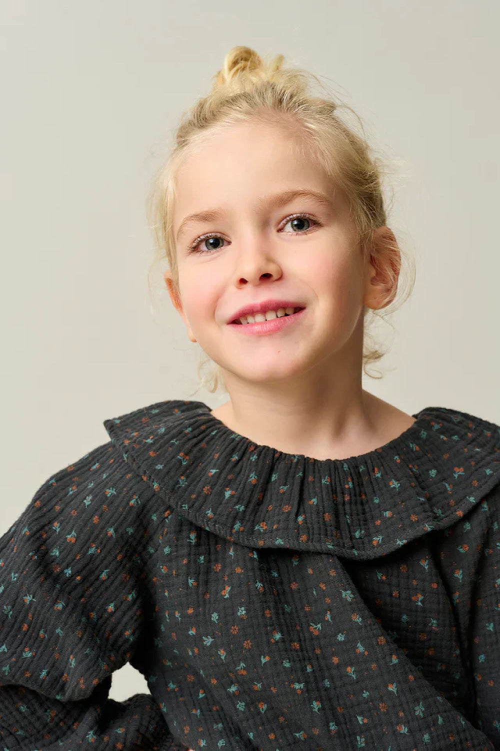 Floral Gauze Blouse - Dark Grey - 6Y - Blouse