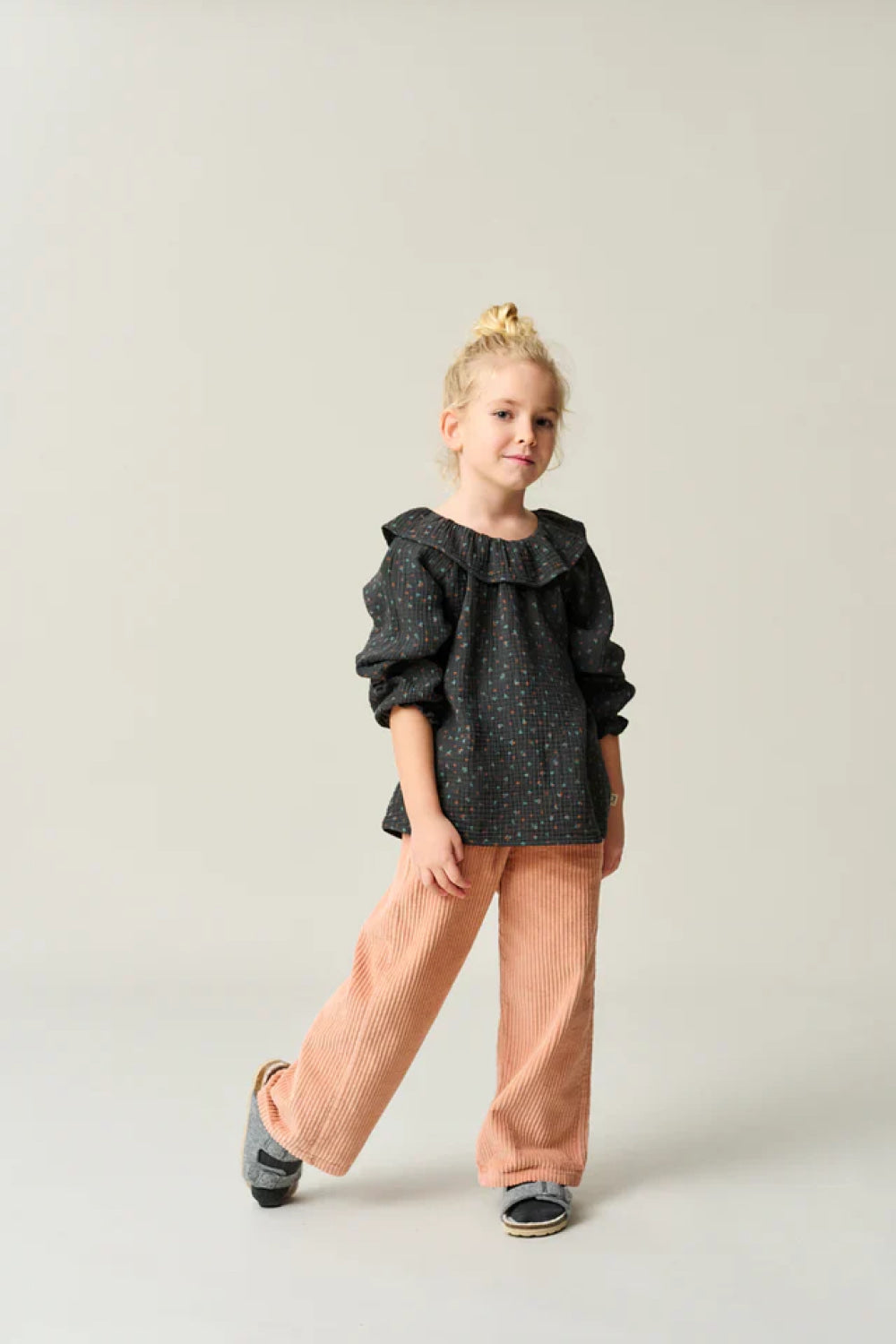 Floral Gauze Blouse - Dark Grey - 6Y - Blouse