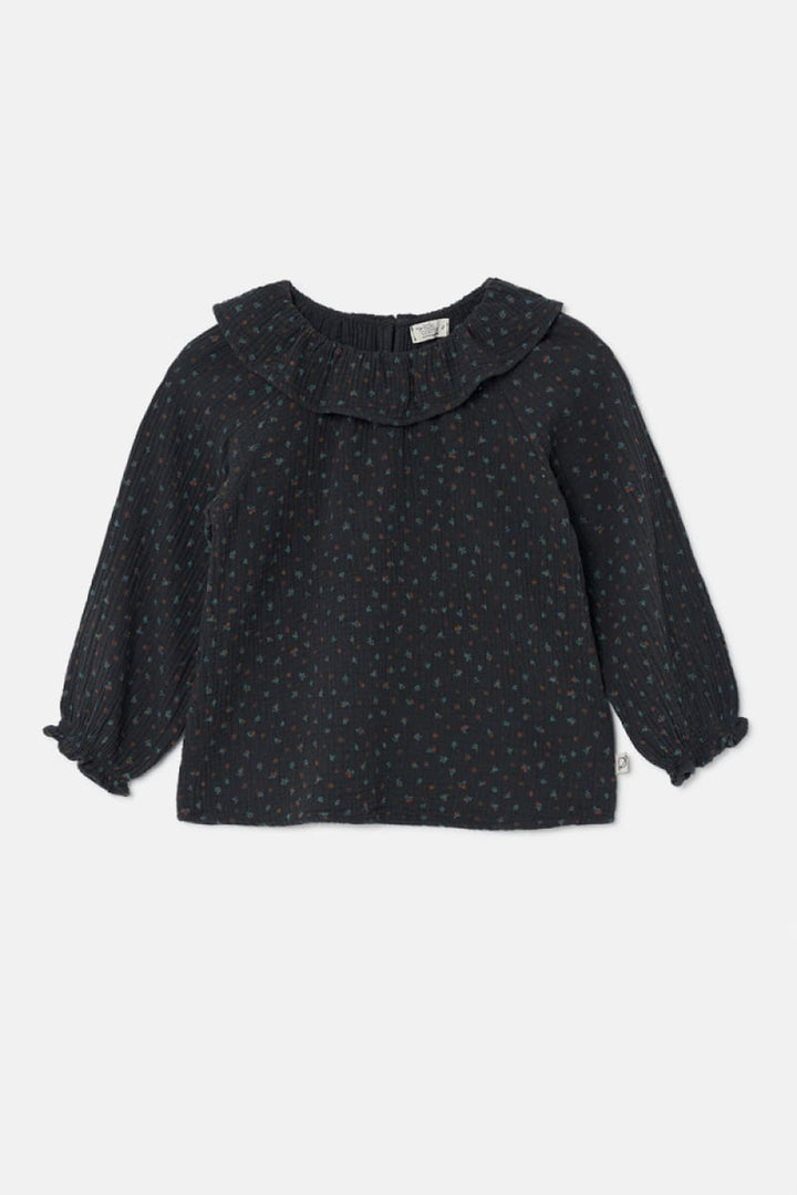 Floral Gauze Blouse - Dark Grey - 6Y - Blouse