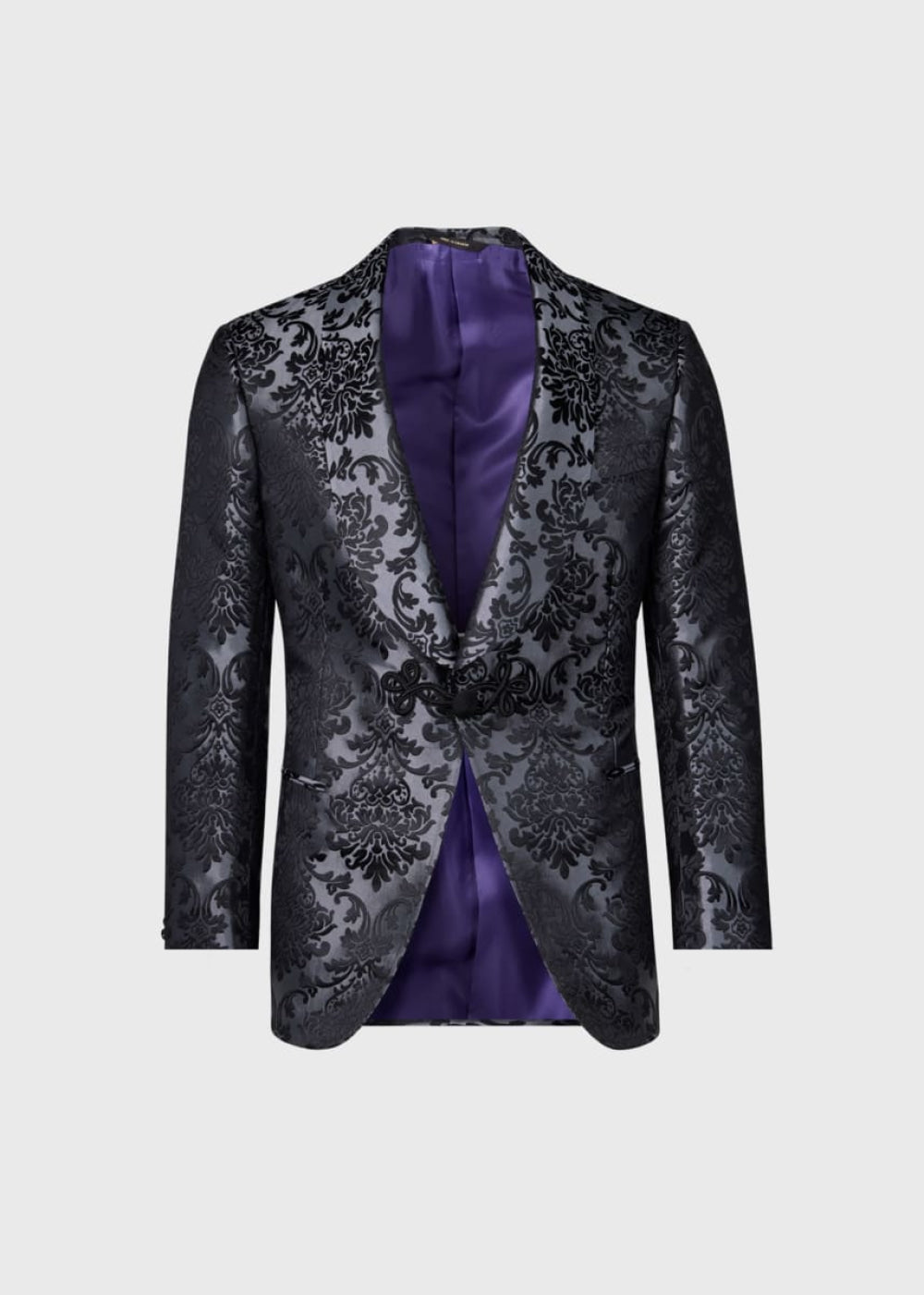 FLORAL JACQUARD SILK DINNER JACKET - Black - Blazer