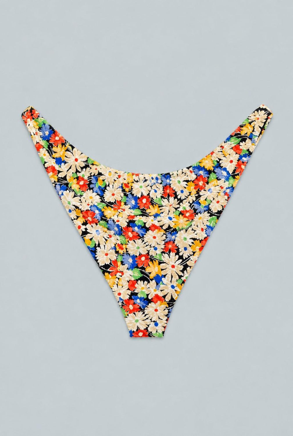 Floral Low Rise Bikini Bottoms - Black Combo - Bikini Bottom