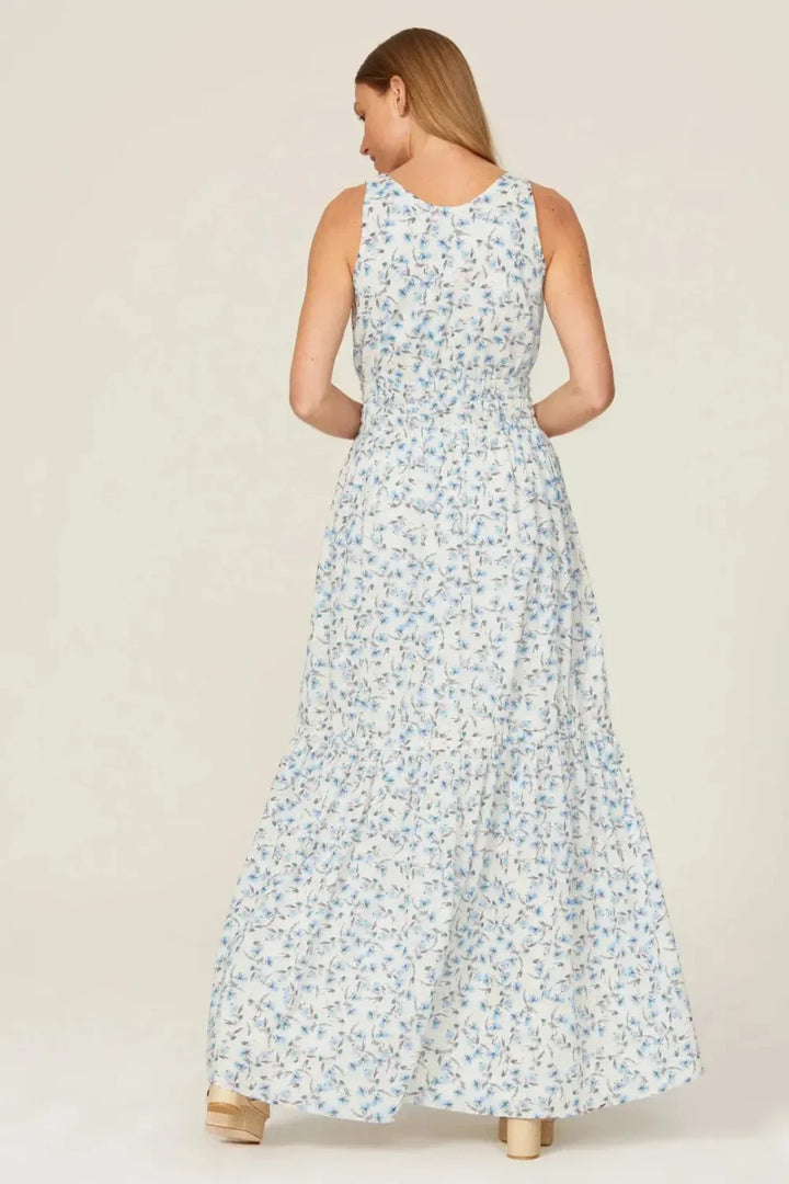 Floral Tiered Maxi Dress - Cream Multi - Dresses