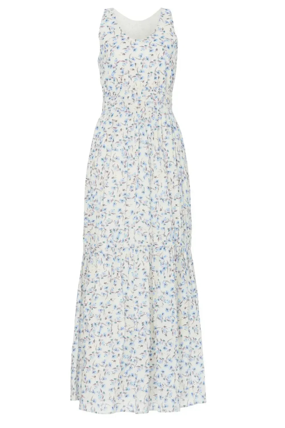 Floral Tiered Maxi Dress - Cream Multi - Dresses