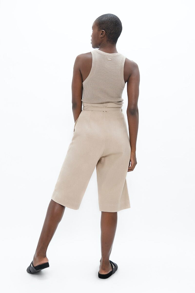 Florence Above Knee Pants - Sand Beige Pants 1 People 