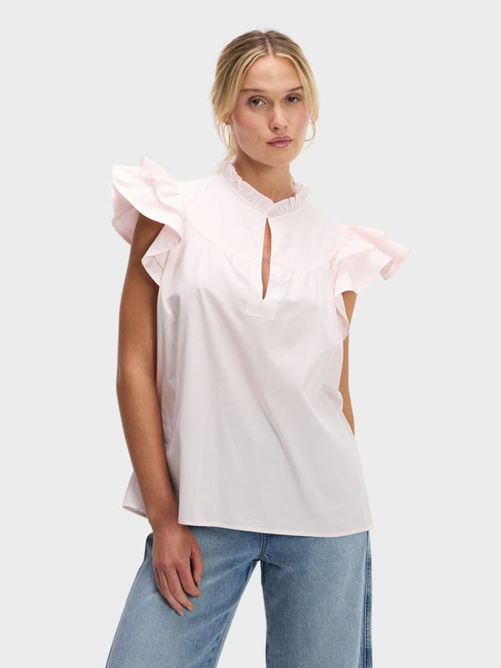 Flutter Sleeve - A Touch Of Pink - Blouse