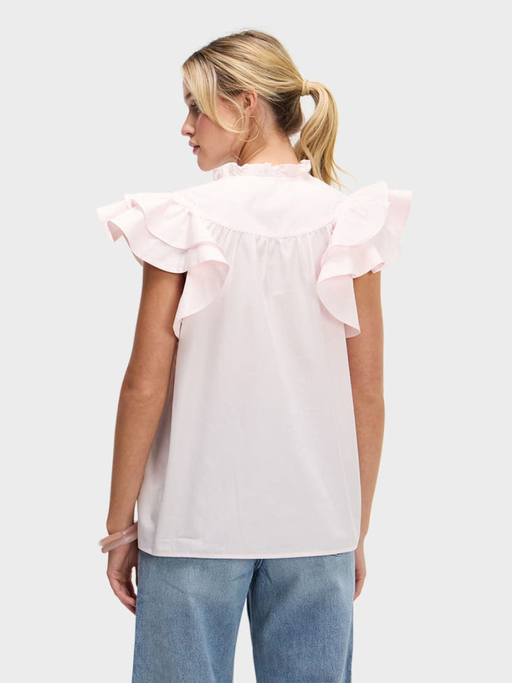 Flutter Sleeve - A Touch Of Pink - Blouse