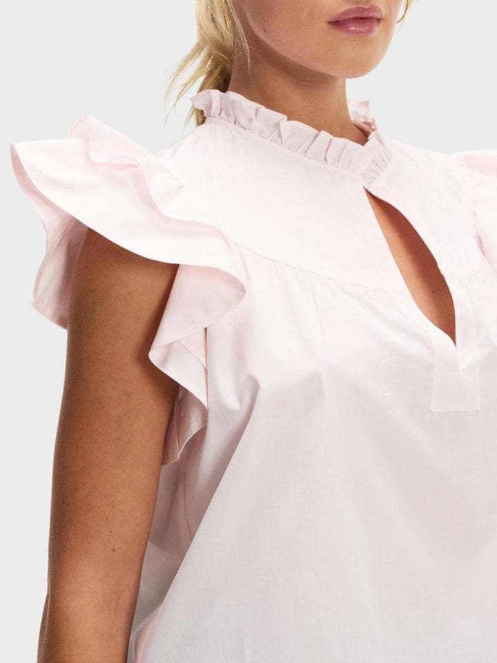 Flutter Sleeve - A Touch Of Pink - Blouse