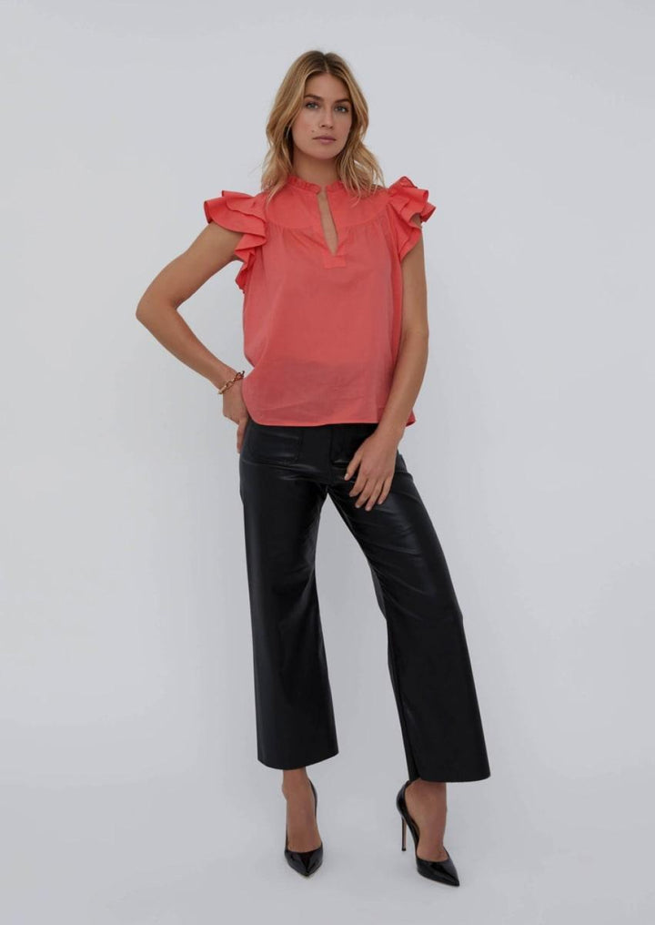 Flutter Sleeve - Coral Queen - Blouse