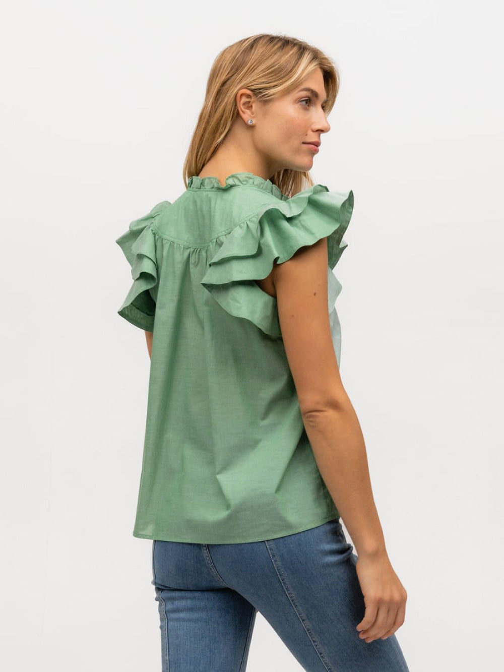 Flutter Sleeve - Lime & Salt Please - Blouse