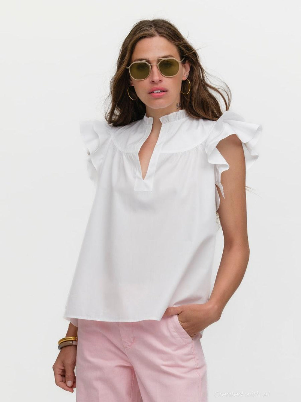 Flutter Sleeve - The Right White - Blouse