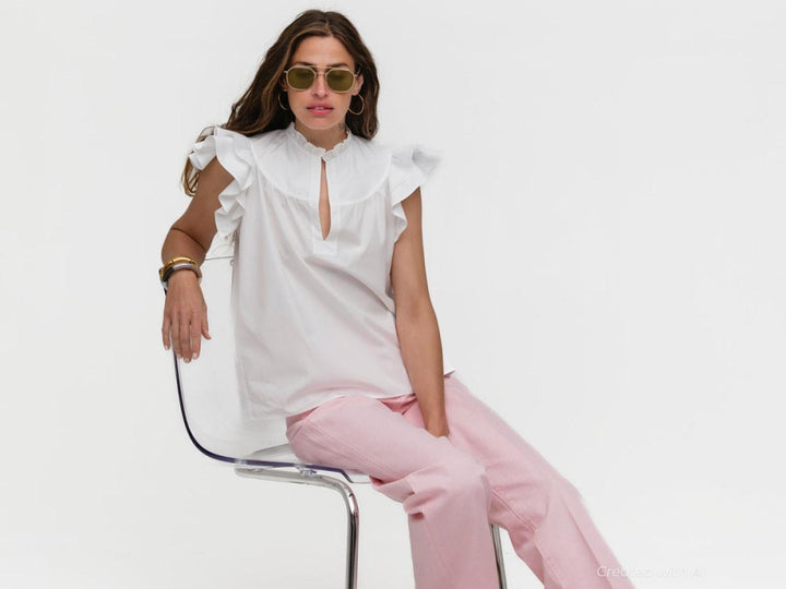 Flutter Sleeve - The Right White - Blouse