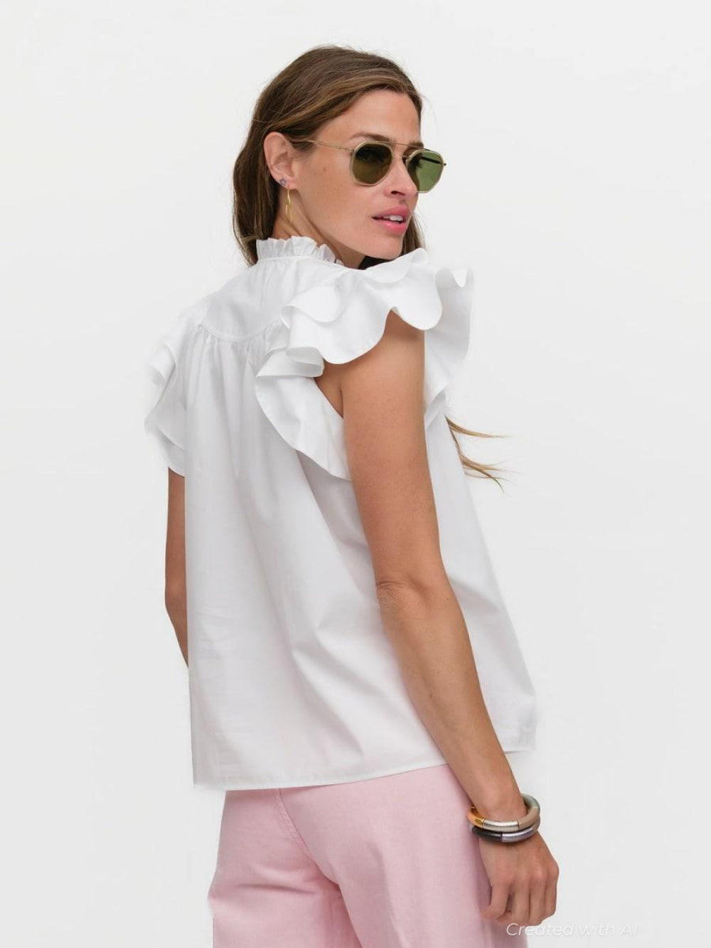 Flutter Sleeve - The Right White - Blouse