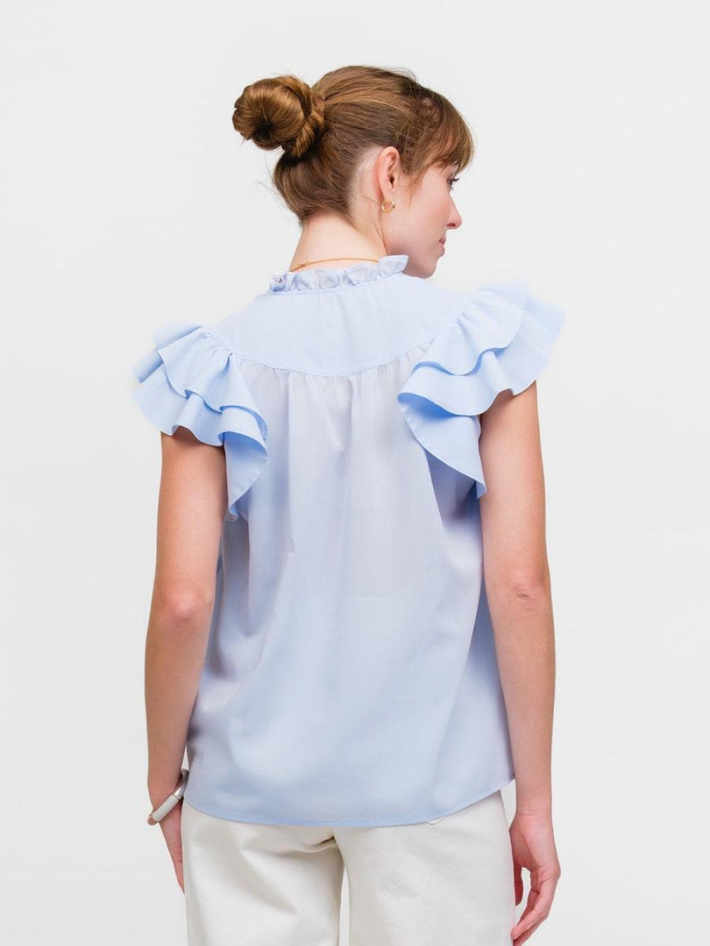 Flutter Sleeve - True Blue - Blouse