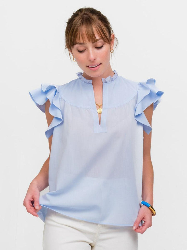 Flutter Sleeve - True Blue - Blouse