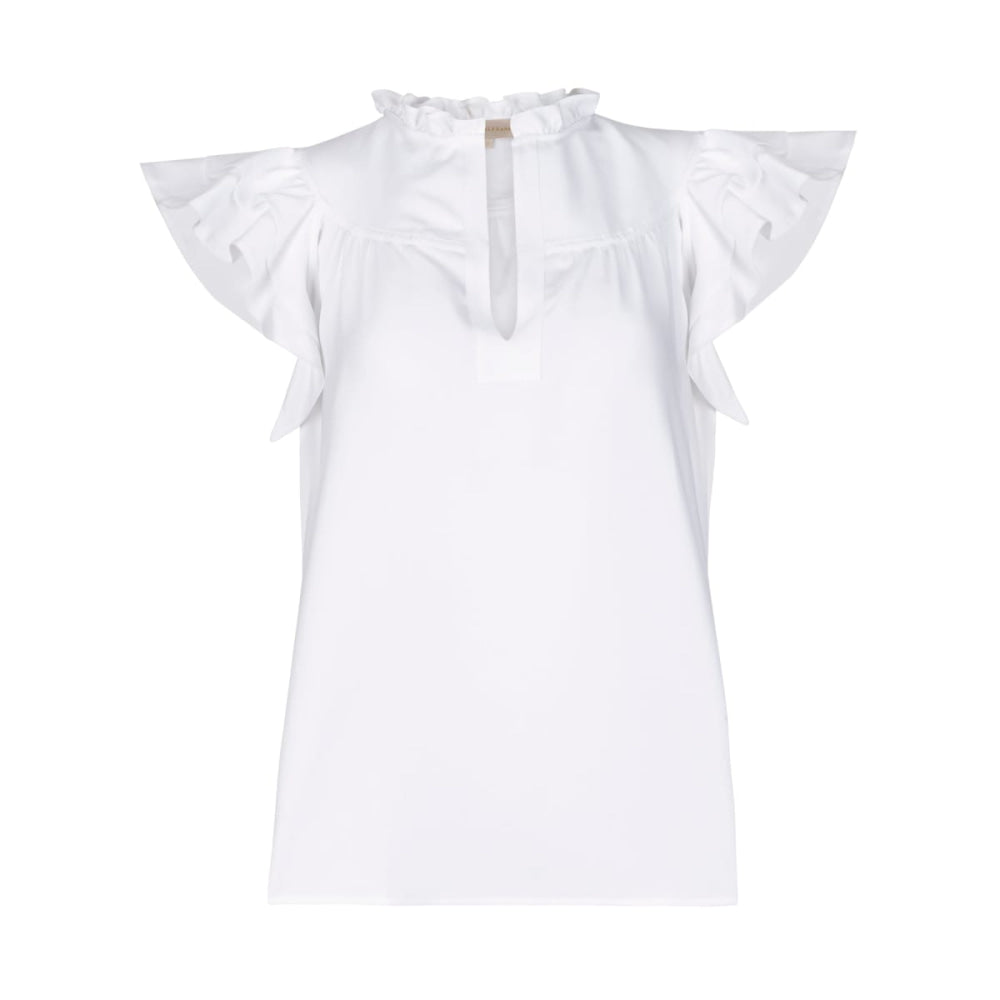 Flutter Sleeve - White Lotus - Blouse