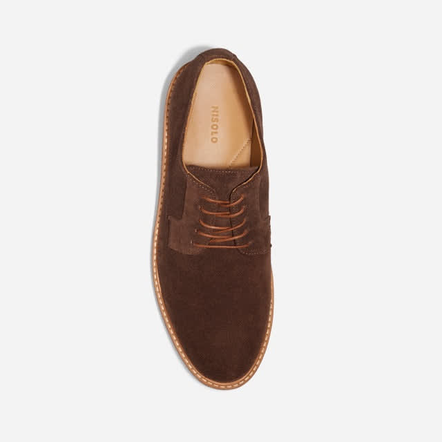 Rey Everyday Derby Lug - Umber Brown Suede